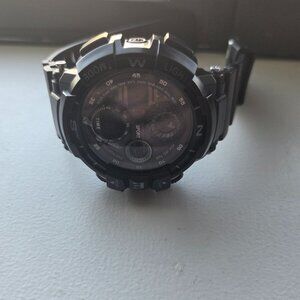 black G Sport blue led sports watch water resistant